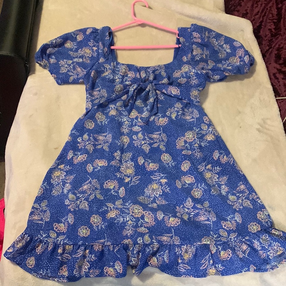 Blue floral dress